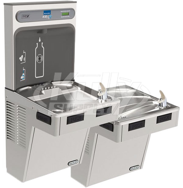 Elkay EZH2O LMABFTL8WSSK Filtered Stainless Steel Dual Drinking Fountain with Bottle Filler