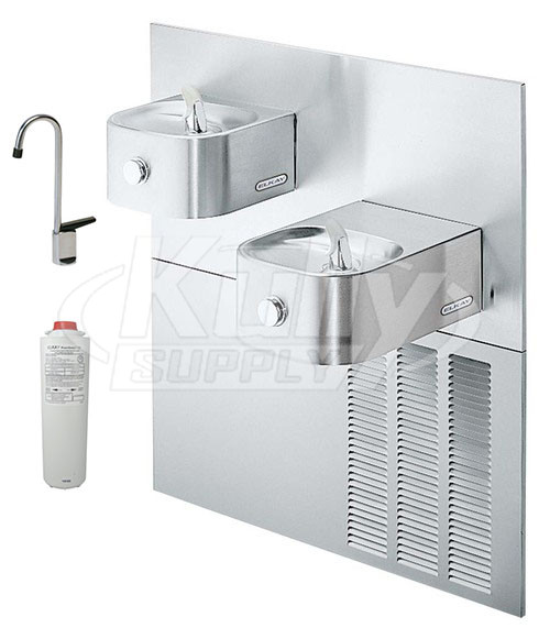 Elkay LNTE8FK Filtered In-Wall Dual Drinking Fountain with Glass Filler