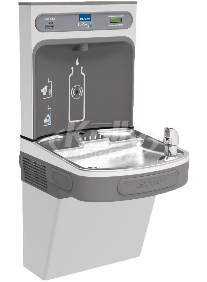 Elkay EZH2O EZS8WSVRSK Stainless Steel Drinking Fountain with Bottle Filler and Vandal-Resistant Bubbler