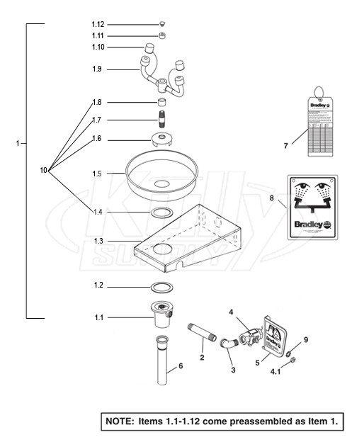 Bradley S19-220BSS Parts Breakdown