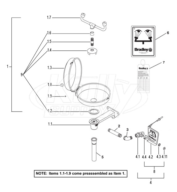 Bradley S19-220DC Parts Breakdown