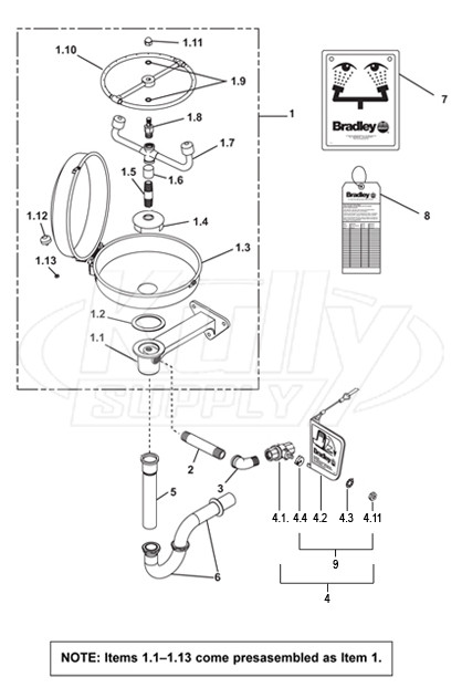 Bradley S19-220DCRPT Parts Breakdown