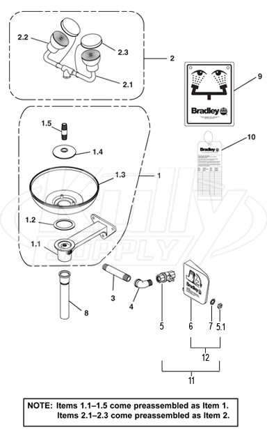 Bradley S19-220FW Parts Breakdown