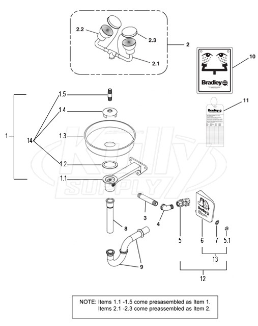 Bradley S19-220TPT Parts Breakdown