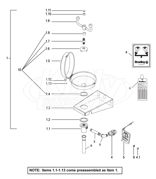 Bradley S19-220SC Parts Breakdown