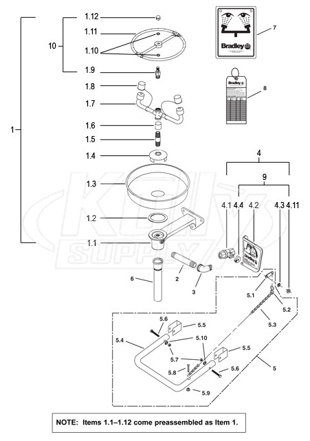 Bradley S19-220Y Parts Breakdown