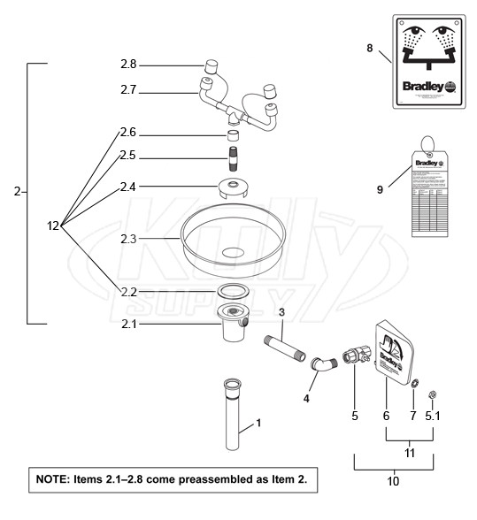 Bradley S19-230B Parts Breakdown