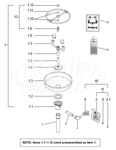 Bradley S19-230K Parts Breakdown