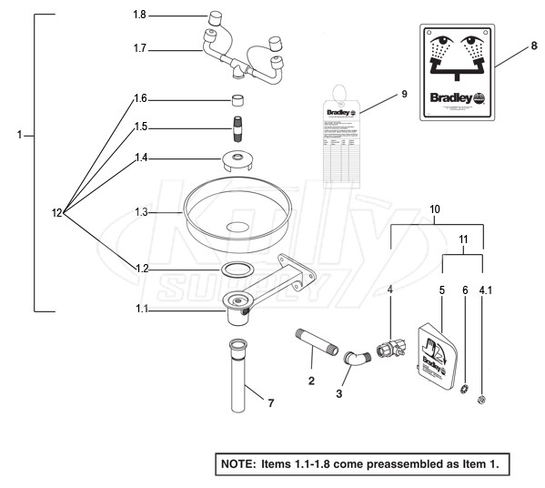 Bradley S19-220B Parts Breakdown