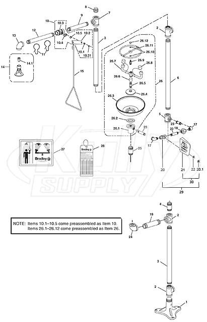 Bradley S19-310H Parts Breakdown