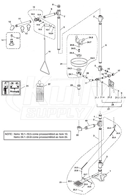 Bradley S19-310LL Parts Breakdown