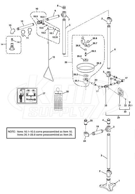 Bradley S19-310SB Parts Breakdown