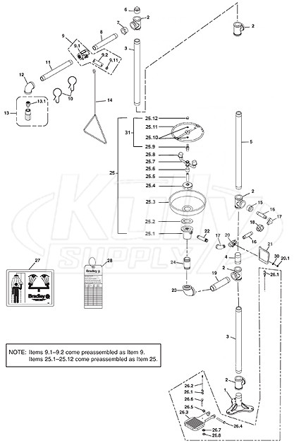 Bradley S19-310SS Parts Breakdown