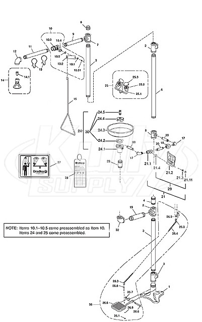 Bradley S19-310AC Parts Breakdown