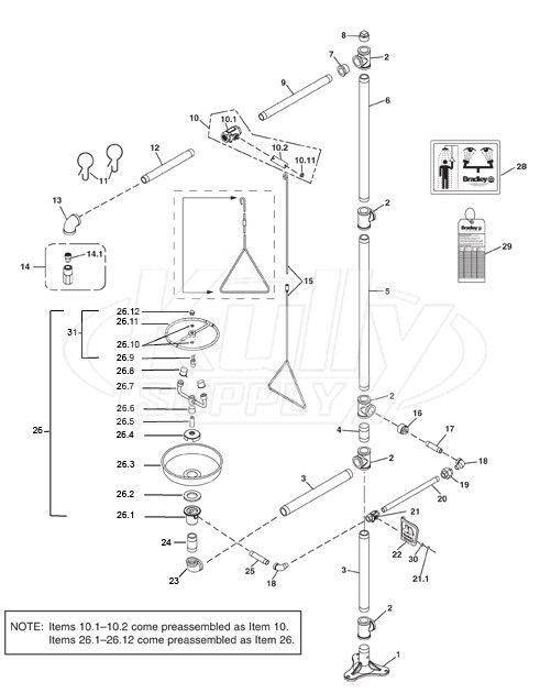 Bradley S19-310BFSS Parts Breakdown