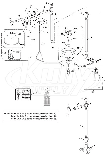 Bradley S19-310F Parts Breakdown