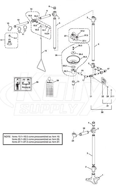 Bradley S19-310FW Parts Breakdown