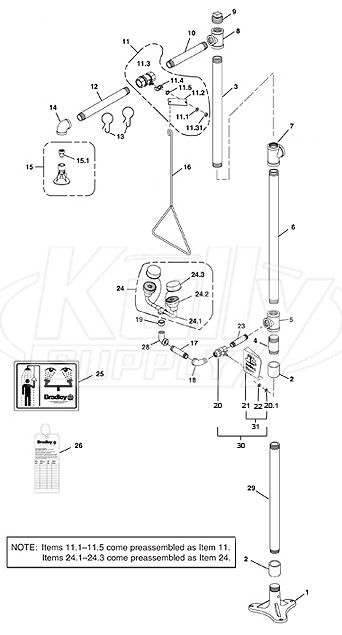 Bradley S19-310GG Parts Breakdown