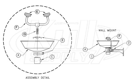 Wall Mount Eye/Face Wash w/ Bowl