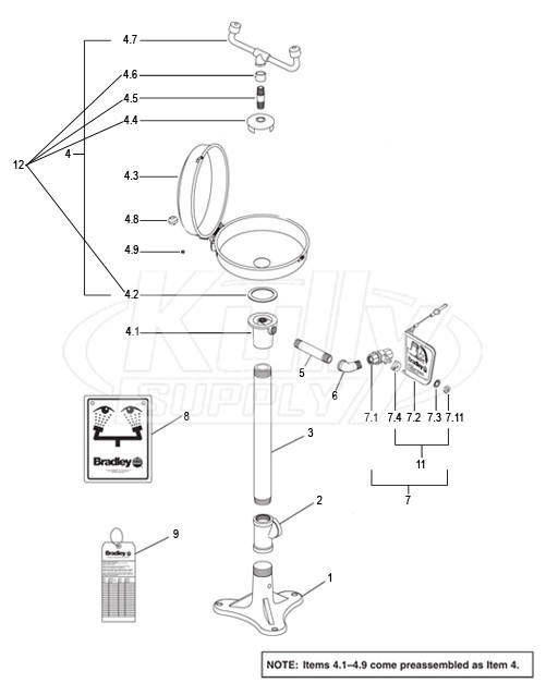 Bradley S19-210DC Parts Breakdown