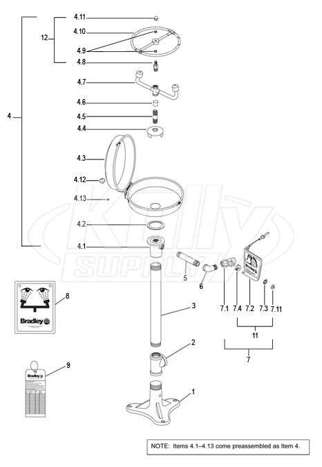 Bradley S19-210DCR Parts Breakdown