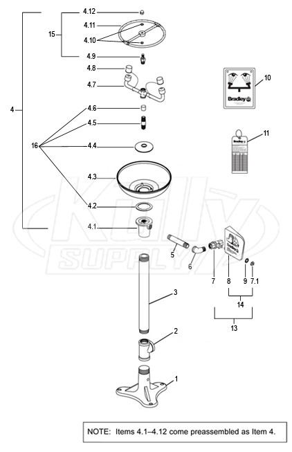 Bradley S19-210F Parts Breakdown