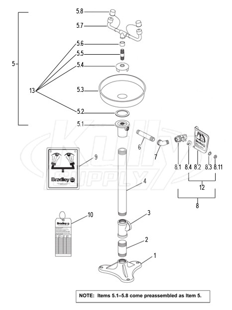 Bradley S19-210U Parts Breakdown