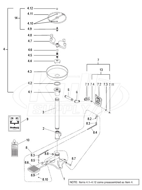 Bradley S19-210X Parts Breakdown