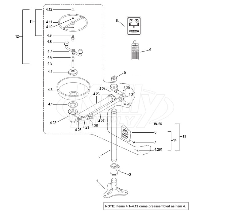 Bradley S19-210BF Parts Breakdown