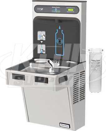 Halsey Taylor HydroBoost HTHB-HACG8SS-WF GreenSpec Filtered Stainless Steel Drinking Fountain with Bottle Filler