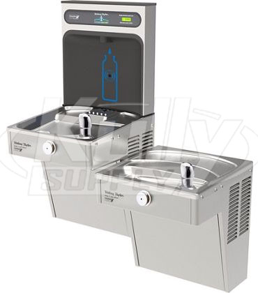 Halsey Taylor HydroBoost HTHB-HVRGRN8BL-NF GreenSpec Vandal-Resistant Dual Drinking Fountain with Bottle Filler