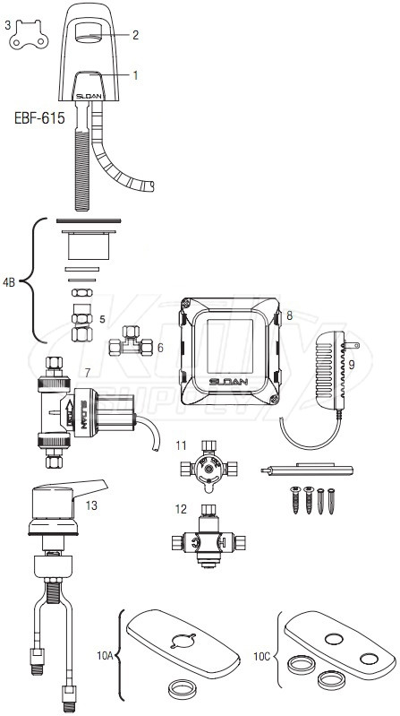 Sloan Optima Plus EBF-615 Faucet Breakdown