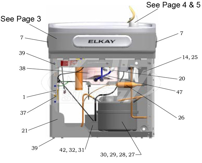 Elkay Ezf S Drinking Fountain Parts Breakdown Kullysupply Com