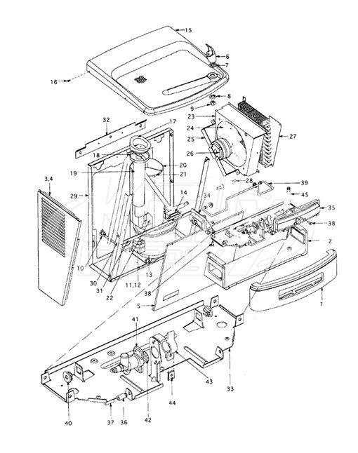 Oasis P8AM, PAM Drinking Fountain Parts Breakdown