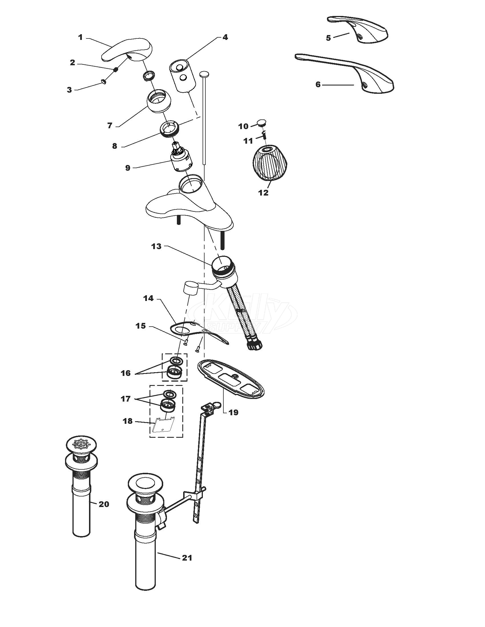 Symmons S-20-BH Faucet Parts Breakdown