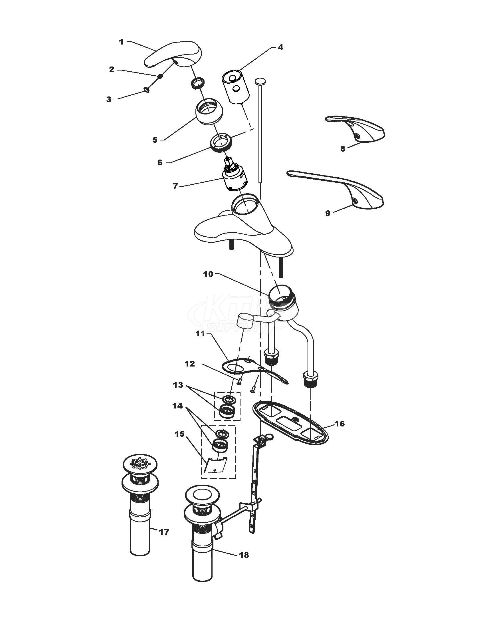 Symmons S-20 Faucet Parts Breakdown