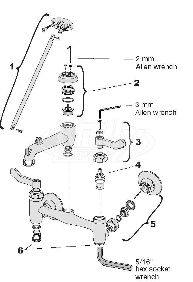 Symmons S 2490 Faucet Parts Breakdown