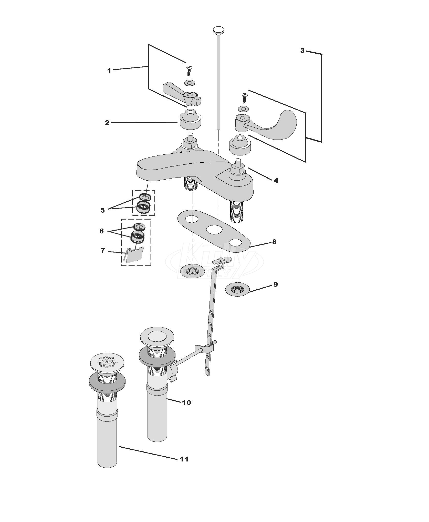 Symmons S-250 Faucet Parts Breakdown