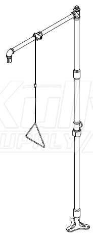 Bradley S19-110BFSS Corrosion-Resistant Stainless Steel Barrier-Free Drench Shower