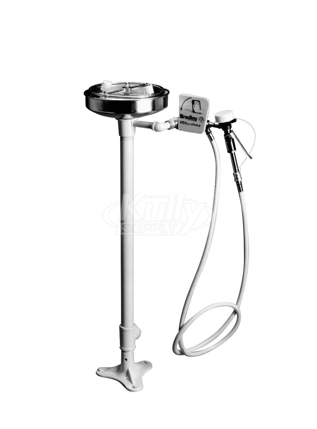 Bradley S19-210P Pedestal-Mounted Eye/Face Wash (with Drench Hose)