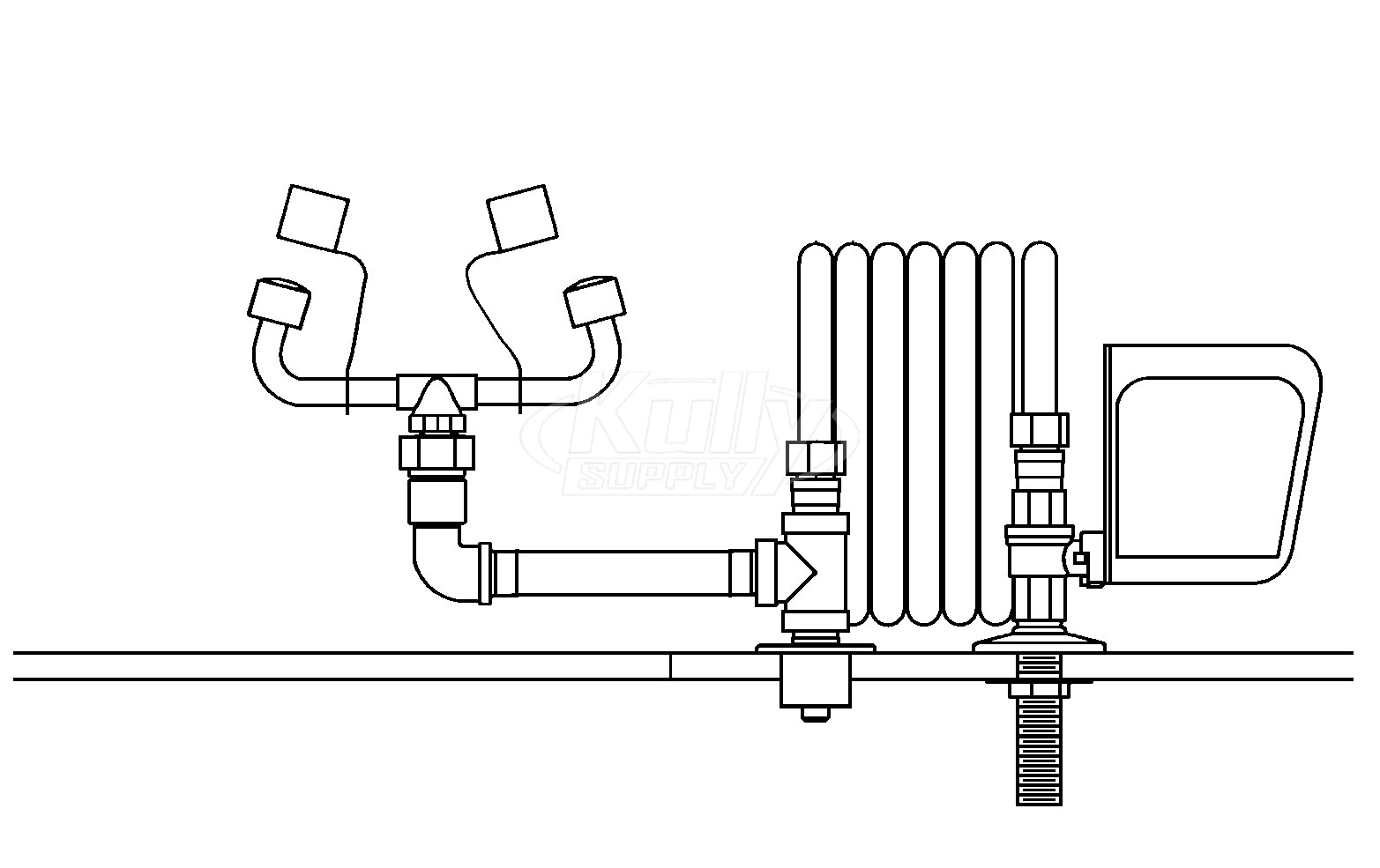 Bradley S19-240E Deck-Mounted Combination Drench Hose & Eyewash (Discontinued)