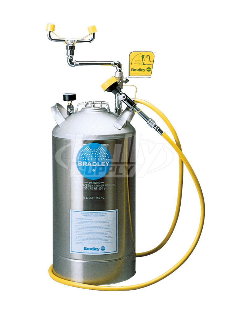 Bradley S19-690 Portable Pressurized Eyewash 10 Gallon (with Drench Hose)