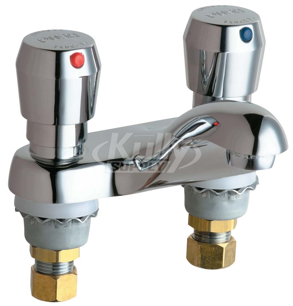 Chicago 802 665abcp E Cast Lavatory Metering Faucet Kullysupply Com