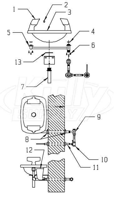 Speakman SE-403 Eye/Face Wash Parts Breakdown