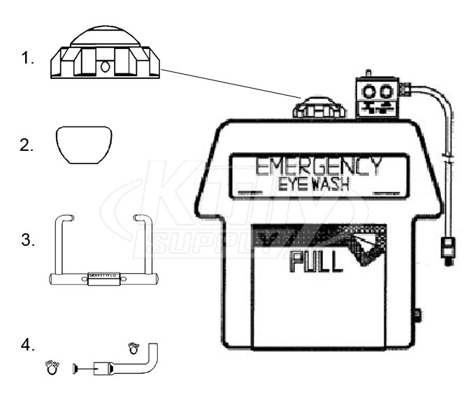 Speakman SE-4500 Portable Eyewash Parts Breakdown