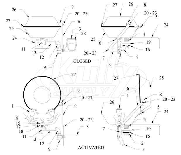 Speakman SE-490-CV Eye/Face Wash Parts Breakdown