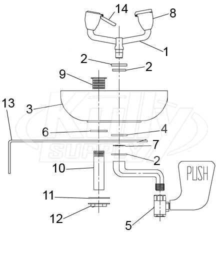 Speakman SE-495-ADA Eye/Face Wash Parts Breakdown