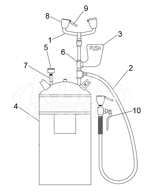 Speakman SE-590 Portable Eyewash Parts Breakdown