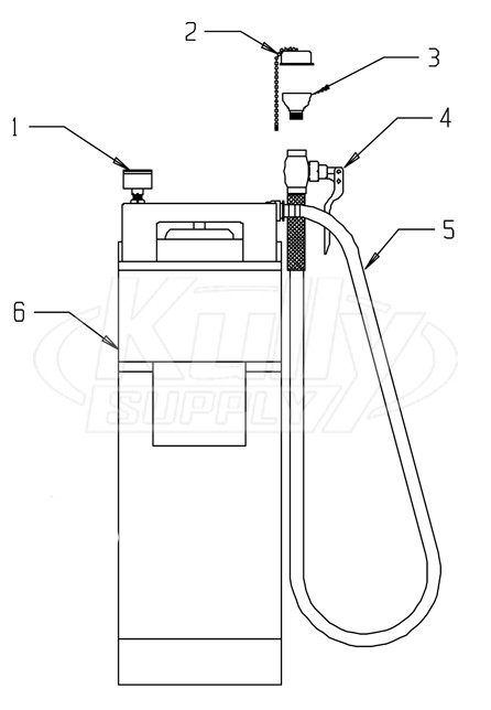 Speakman SE-597 Portable Eyewash Parts Breakdown