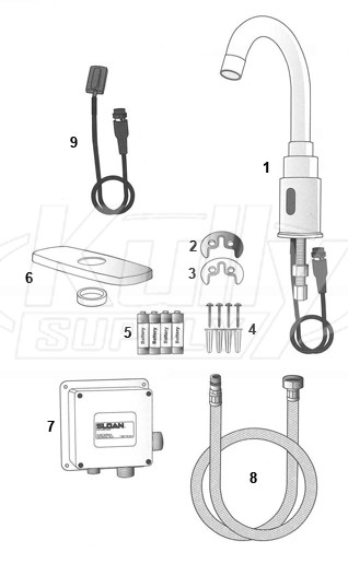 Sloan SF-2200/2250 Faucet Parts Breakdown